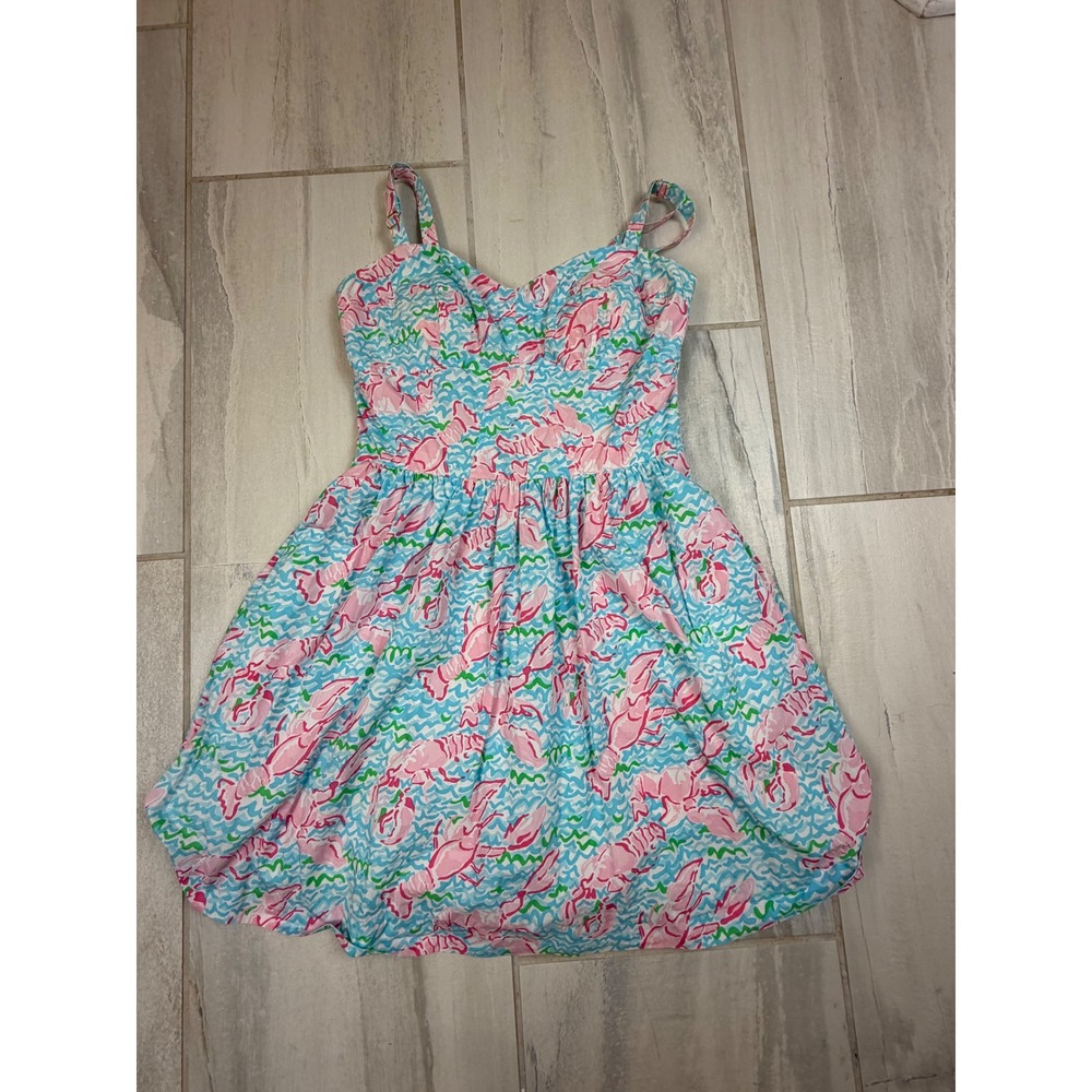 Lilly Pulitzer Ardleigh Lobstah Roll Cotton Fit & Flare Dress Sweetheart 6